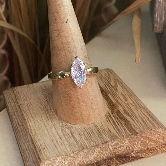 IP Gold Stainless Steel AAA Grade CZ Ring With Ion Plating - Picture 5 of 5